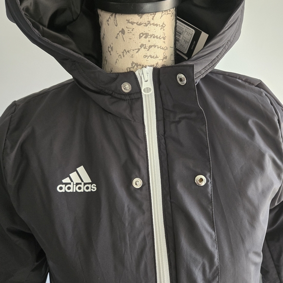 Adidas Kids Black Hooded Winter Jacket - Picture 2 of 4